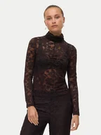 Bluzki damskie - Vero Moda Bluzka Neline 10335562 Brązowy Slim Fit - miniaturka - grafika 1