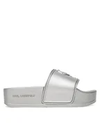 Klapki i japonki damskie - KARL LAGERFELD Klapki Kondo Maxi KL80819M Srebrny - miniaturka - grafika 1