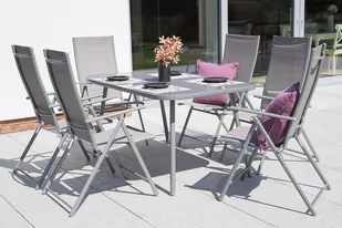 Meble ogrodowe metalowe Casablanca 145 cm Grey / Black 6+1 - Meble ogrodowe - miniaturka - grafika 4