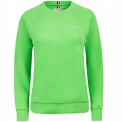 Bluzy damskie - TOMMY HILFIGER BLUZA DAMSKA MINI LOGO ZIELONA r.L - miniaturka - grafika 1