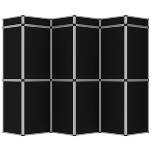 18-panelowa składana ścianka wystawiennicza, 362x200 cm, czarna - Ekrany projekcyjne - miniaturka - grafika 4