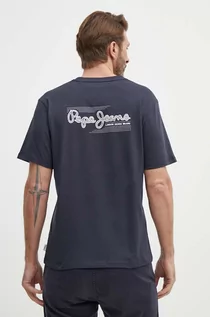 Koszulki męskie - Pepe Jeans t-shirt bawełniany SINGLE CLIFORD męski kolor granatowy z nadrukiem PM509367 - grafika 1