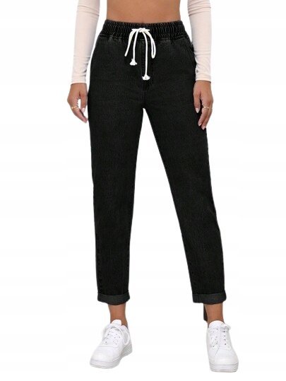 SHEIN DAMSKIE SPODNIE CZARNE PROSTE CASUAL 38 ŁYI