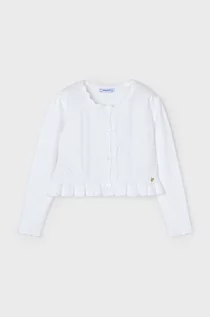 Swetry dla dziewczynek - Mayoral kardigan dziecięcy kolor biały lekki - grafika 1