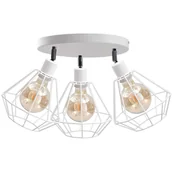 Lampy sufitowe - KET Druciana LAMPA sufitowa regulowana OPRAWA metalowa loftowa biały KET464 - miniaturka - grafika 1