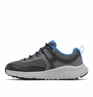 Buty dla chłopców - Columbia Konos Low, Unisex Dzieci Niski Talle Buty Turystyka, Ciemny szary żywy niebieski, 35 EU - miniaturka - grafika 1