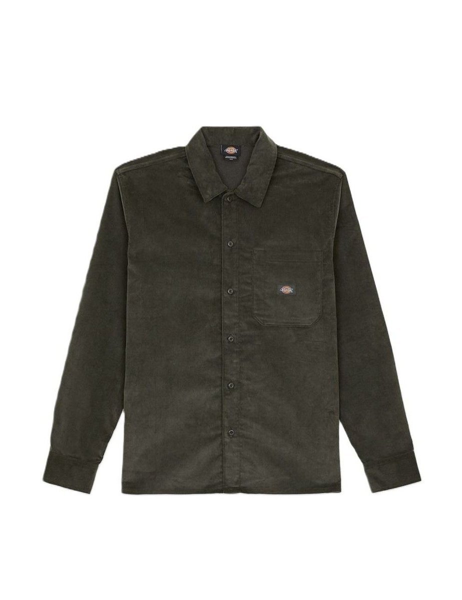 camicie mężczyzna dickies corduroy shirt dk0a8652 ogx1 olive green