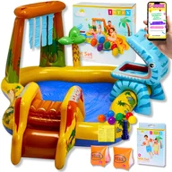 Place zabaw - BASEN DLA DZIECI OGRODOWY DMUCHANY DLA DZIECI DO OGRODU INTEX DINOZAURY PLAC ZABAW ZJEŻDŻALNIA BRODZIK + EBOOK - miniaturka - grafika 1