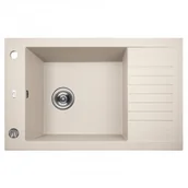 Zlewozmywaki - LAVEO SBR 413T Zlewozmywak granitowy 1 komora z półociekaczem Wymiary: 500x780x207 mm Wykończenie: beż - miniaturka - grafika 1