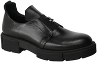 Półbuty damskie - Półbuty Simen 6590A Czarne Skórzane - SIMEN - miniaturka - grafika 1