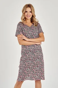 KOSZULA TARO 3094 AMARA SS24 (kolor CZARNY-KWIATKI, rozmiar M) - Piżamy ciążowe - miniaturka - grafika 1