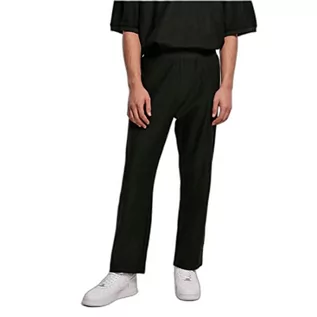 Spodenki męskie - Urban Classics Męskie spodnie Rib Terry Track Pants, bawełniane spodnie dla mężczyzn ze ściągaczem, krój regularny, dostępne w 2 kolorach, rozmiary S - 5XL, czarny, XL - grafika 1