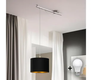 Eglo - LED Żyrandol na lince CALCENA 1xE27/60W/230V chrom/czarny - Lampy sufitowe - miniaturka - grafika 1