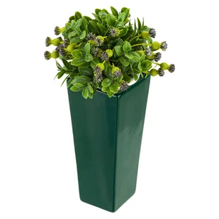 Wazon Ceramiczny Trapez Butelkowa Zieleń - Wazony i flakony - miniaturka - grafika 1