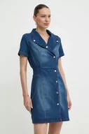 Sukienki - Morgan sukienka jeansowa REIMS kolor niebieski mini rozkloszowana REIMS - miniaturka - grafika 1