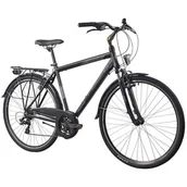 Rowery - Rower trekkingowy INDIANA X-Road 1.0 M19 28 cali męski Czarny - miniaturka - grafika 1