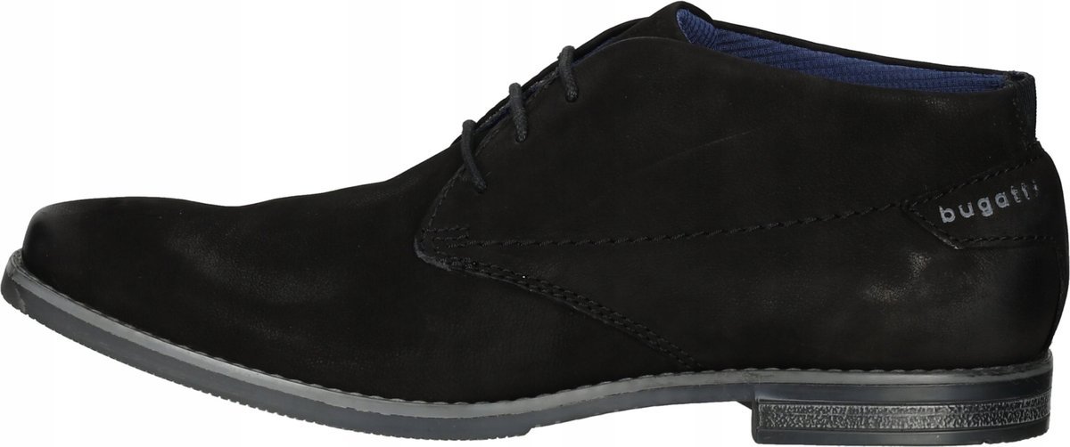 B1A1* Męskie Półbuty Skórzane Czarne Wiązane Bugatti 43