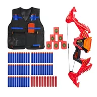 Zabawki militarne - Nerf Elite Dragonpower łuk Skyblaze F0809 + 50 strzałek + kamizelka + cele - miniaturka - grafika 1