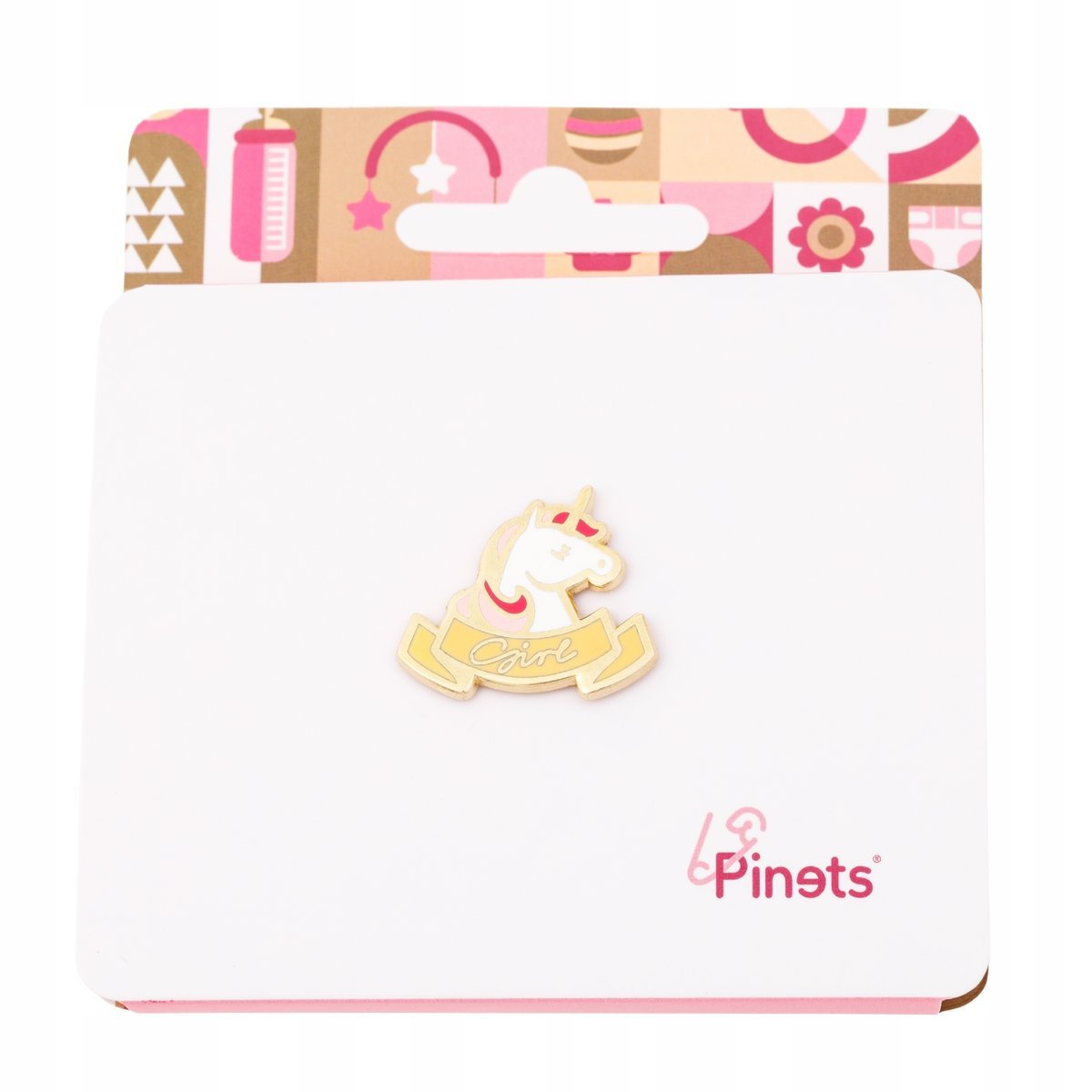 PINETS przypinka z Jednorożcem baby shower gender party GIRL