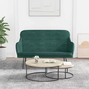 Lumarko Ławka ciemnozielona, 110x76x80 cm, obita aksamitem  - Ławki do przedpokoju - miniaturka - grafika 1