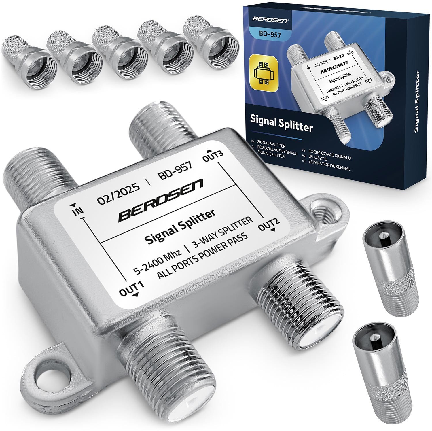 Berdsen Splitter antenowy rozgałęźnik pasywny 3-wejściowy 52400 MHz BD-957