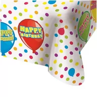 Dekoracje i nakrycia stołu na imprezę - Folat Obrus foliowy "Kropki - Happy Birthday", FOLAT, 180 x 130 cm FL65493 - miniaturka - grafika 1