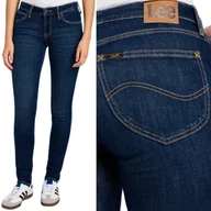 Spodnie damskie - Lee SCARLETT Solid Blue GRANATOWE DAMSKIE SPODNIE JEANSOWE RURKI W30 L33 - miniaturka - grafika 1