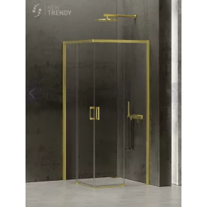 New Trendy D-0416A/D-0423A KABINA PRIME LIGHT GOLD PROSTOKĄTNA U 80x110x200 CZYSTE 6mm ACTIVE SHIELD - Kabiny prysznicowe - miniaturka - grafika 1