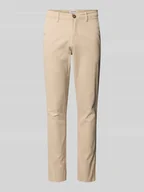 Spodnie męskie - Spodnie materiałowe o kroju slim fit z kieszeniami z tyłu model ‘Marco’ - miniaturka - grafika 1