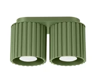 Lampy sufitowe - Sollux SL.1795 - Oprawa punktowa AURA 2xGU10/10W/230V zielona - miniaturka - grafika 1