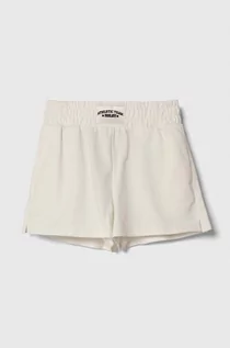 Spodnie i spodenki dla dziewczynek - Sisley szorty bawełniane dziecięce kolor biały gładkie - grafika 1
