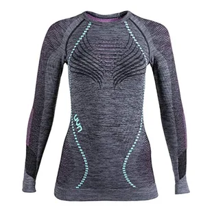 UYN UYN Lady AMBITYON UW koszulka damska LG_SL podkoszulek, Black Melange/Pink/Aqua, XS U100023B617XS - Koszulki i topy damskie - miniaturka - grafika 1