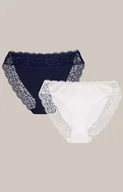 Majtki damskie - Esotiq 2-pack koronkowe figi damskie Patri 42258-K001, Kolor jasny beż-granat, Rozmiar M, Esotiq - Primodo.com - miniaturka - grafika 1