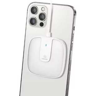 USAMS Ład. indukcyjna US-CD153 magnetic 15W iPhone 12 series biały/white CD153DZ02 - Ładowarki do telefonów - miniaturka - grafika 1