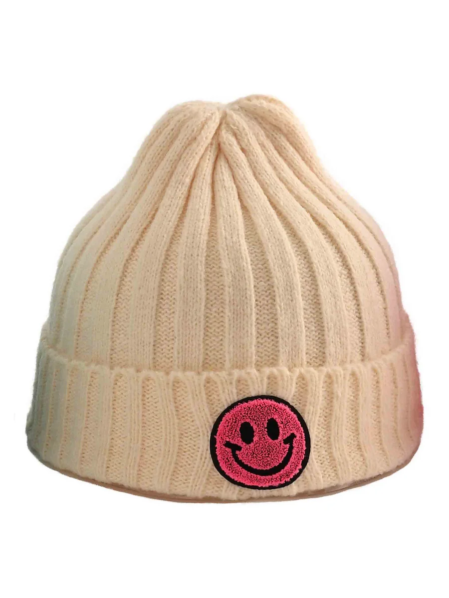 Dziecięca czapka zimowa SMILEY beżowa Be Snazzy