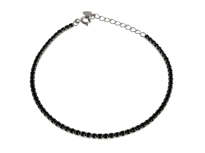 Bransoleta elegancka wysadzana czarnymi cyrkoniami b1130 - 3,2g.