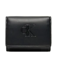 Portfele - Mały Portfel Damski Calvin Klein Bold Ck Medium Bifold LV04F1047G Czarny - miniaturka - grafika 1