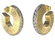 Kolczyki - Kolczyki GUESS szerokie koła na sztyft z napisem Love Guess - miniaturka - grafika 1