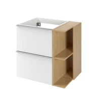 Szafki łazienkowe - Szafka pod umywalkę Modern biało-brązowa złoty dąb 60x45x55 cm Sensea - miniaturka - grafika 1