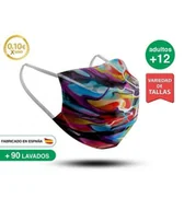 Łamigłówki - Wielorazowa maseczka 12+, Kolory, Kiokids - miniaturka - grafika 1