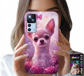 Dodatki do ciast w proszku - ETUI DO XIAOMI 12T / 12T PRO - SŁODKA CHIHUAHUA NA RÓŻOWYM TLE KWIATAMI - miniaturka - grafika 1