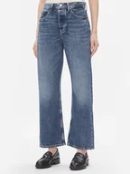Spodnie damskie - Tommy Hilfiger Jeansy Loose Straight Rw Klo WW0WW40646 Niebieski Wide Leg - miniaturka - grafika 1