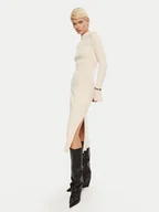 Sukienki - Patrizia Pepe Sukienka dzianinowa 2A2848 K214 Écru Regular Fit - miniaturka - grafika 1