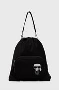 Plecaki - Karl Lagerfeld Plecak 220W3053 damski kolor czarny z nadrukiem - miniaturka - grafika 1