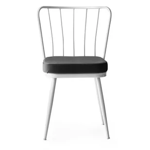 Biało-czarne metalowe krzesła zestaw 2 szt. Yildiz – Kalune Design - Krzesła - miniaturka - grafika 1