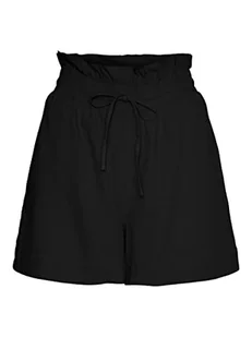 VERO MODA Women's VMMYMILO HW Paperbag WVN GA szorty, czarne, XS, czarny, XS - Spodenki damskie - miniaturka - grafika 1