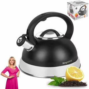 Czajnik nierdzewny Konighoffer Flavio 2,7 l czarny mat poleca EWA WACHOWICZ - Czajniki na gaz - miniaturka - grafika 1