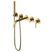 Baterie podtynkowe - Omnires Y bateria wannowa 5-otworowa podtynkowa Y1237/1GLB złoty szczotkowany Y1237/1GLB - miniaturka - grafika 1