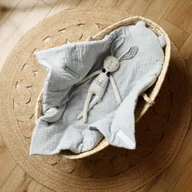 Rożki i beciki - Rożek niemowlęcy Muślinowy Szary - miniaturka - grafika 1