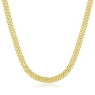 Łańcuszki - Łańcuszek złoty ciekawy splot elegancki 40 cm + 5cm stal chirurgiczna - miniaturka - grafika 1